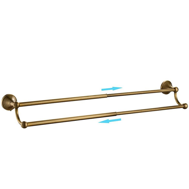Leyden Antique Brass Towel Bar,Adjustable Towel Rack Holder Double Retro Bathroom Accessories Wall Mount Vintage
