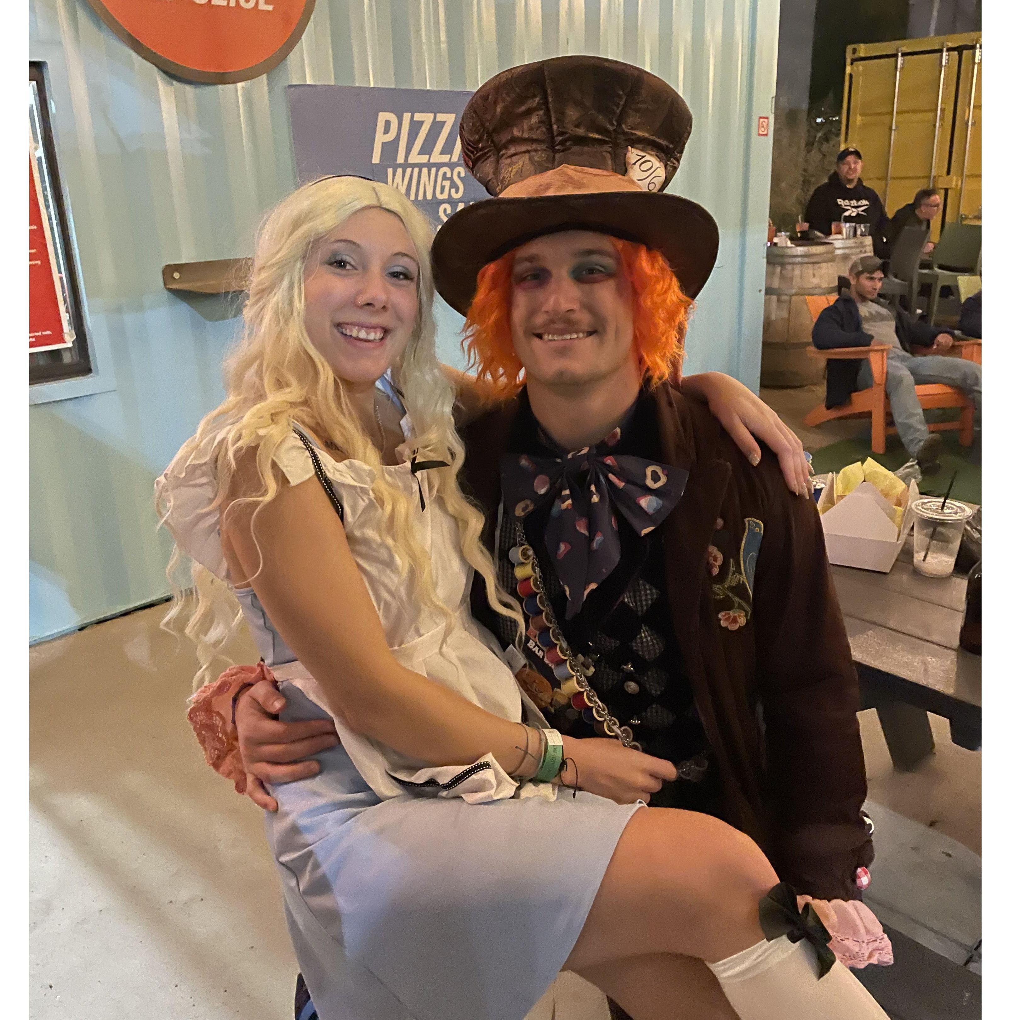 Alice and the Mad Hatter strike at Halloween