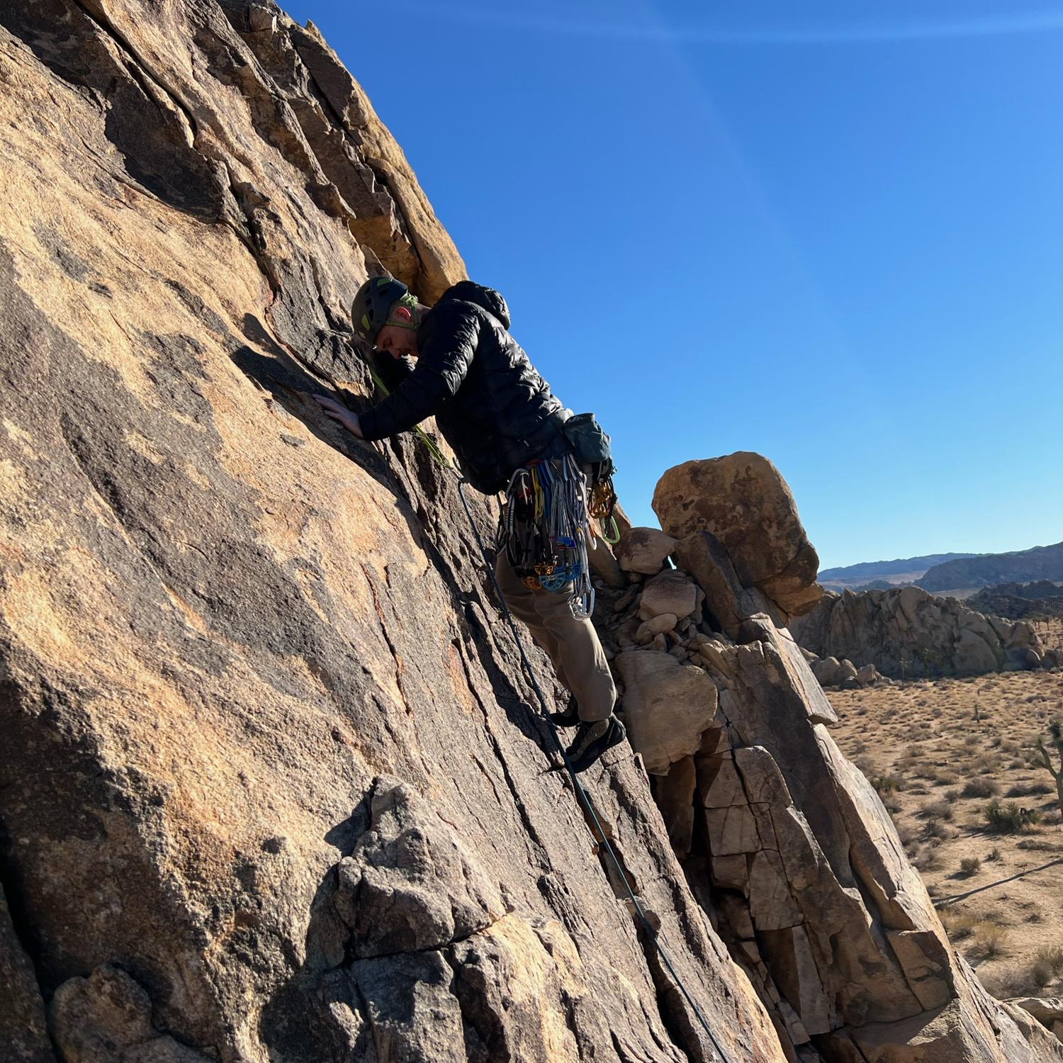 Brent climbing in Joshua tree.