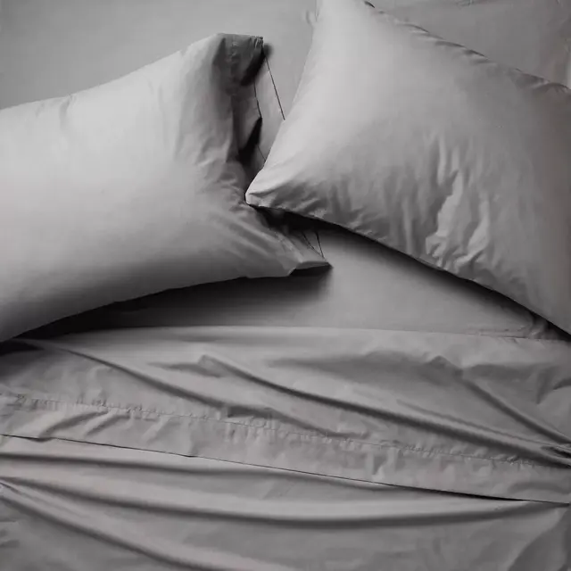Queen 400 Thread Count Percale Sheet Set Dark Gray - Casaluna™