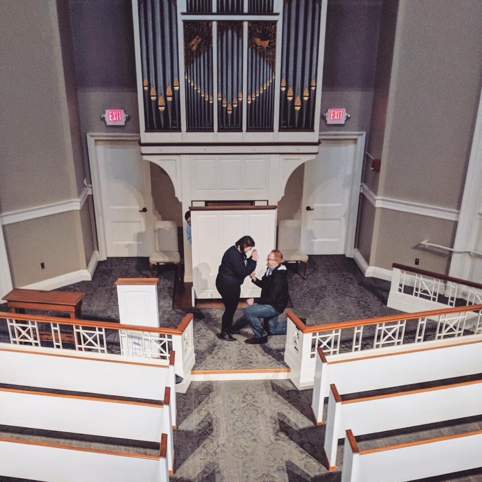 When he popped the question...