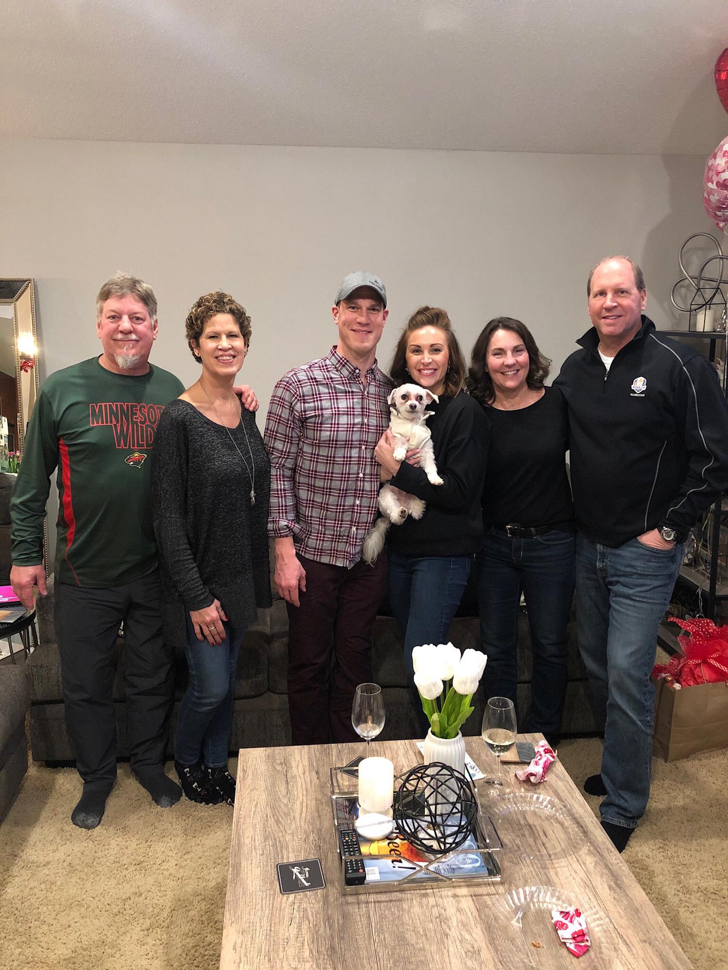 Celebrating with our families after Dusty proposed in Colorado!