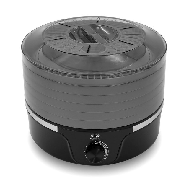 Elite Cuisine Countertop Food Dehydrator with Adjustable Temperature Dial and 5 Trays