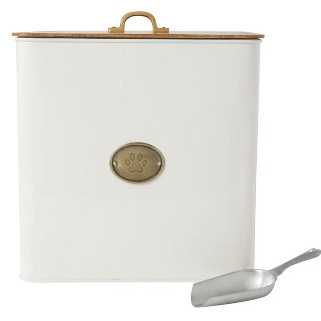 FRISCO Dog & Cat Paw Food Storage Canister, White, 16 qt/64 cups, 1 count - Chewy.com