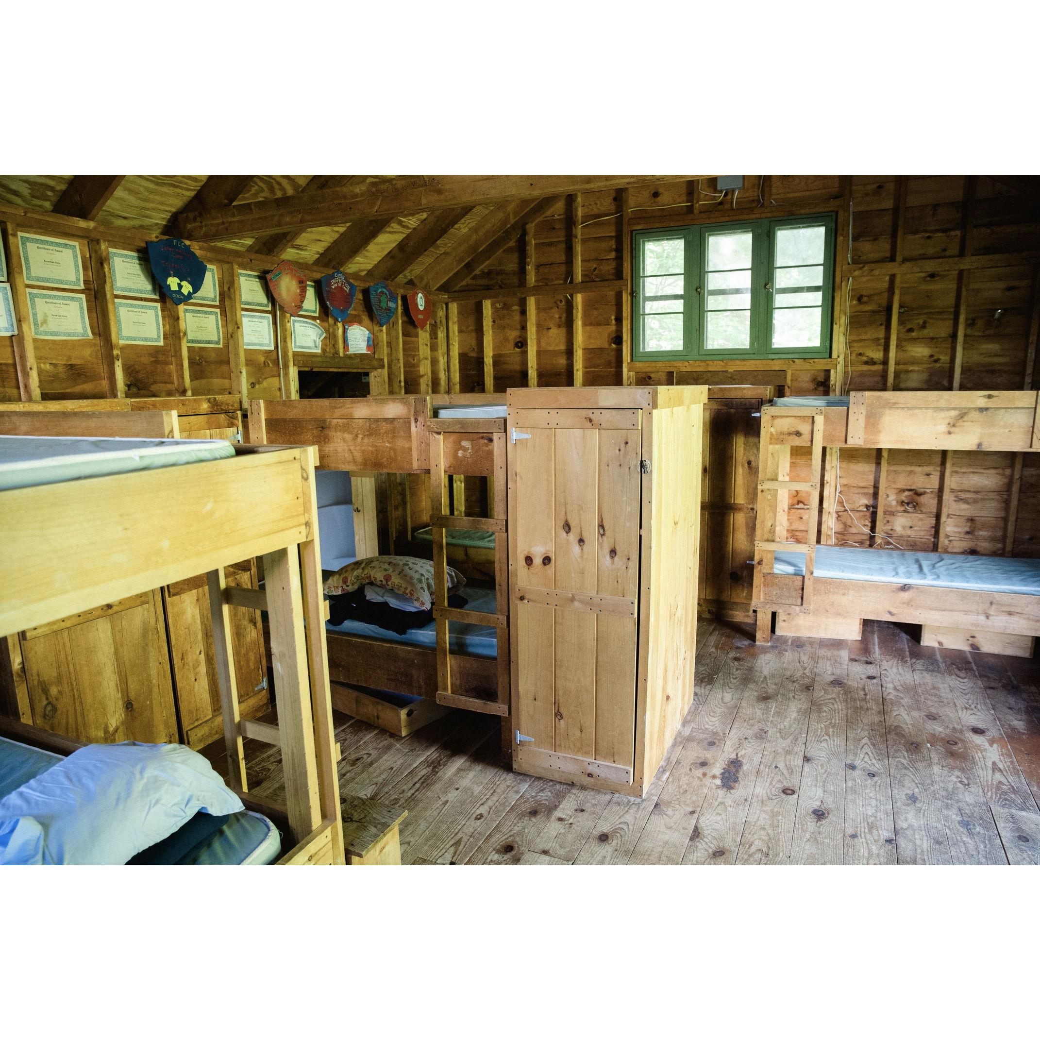 Closet space is near the bunks for you to hang up your belongings and wedding attire.