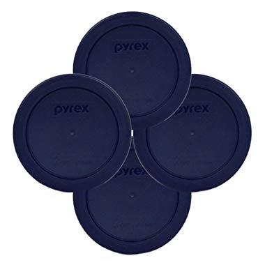 Pyrex Blue 2 Cup Round Storage Cover #7200-PC for Glass Bowls 4-Pack