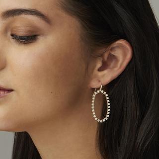 Elle Open Frame Crystal Drop Earrings