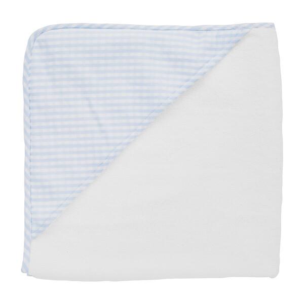 Hooded Towel, Pale Blue Gingham