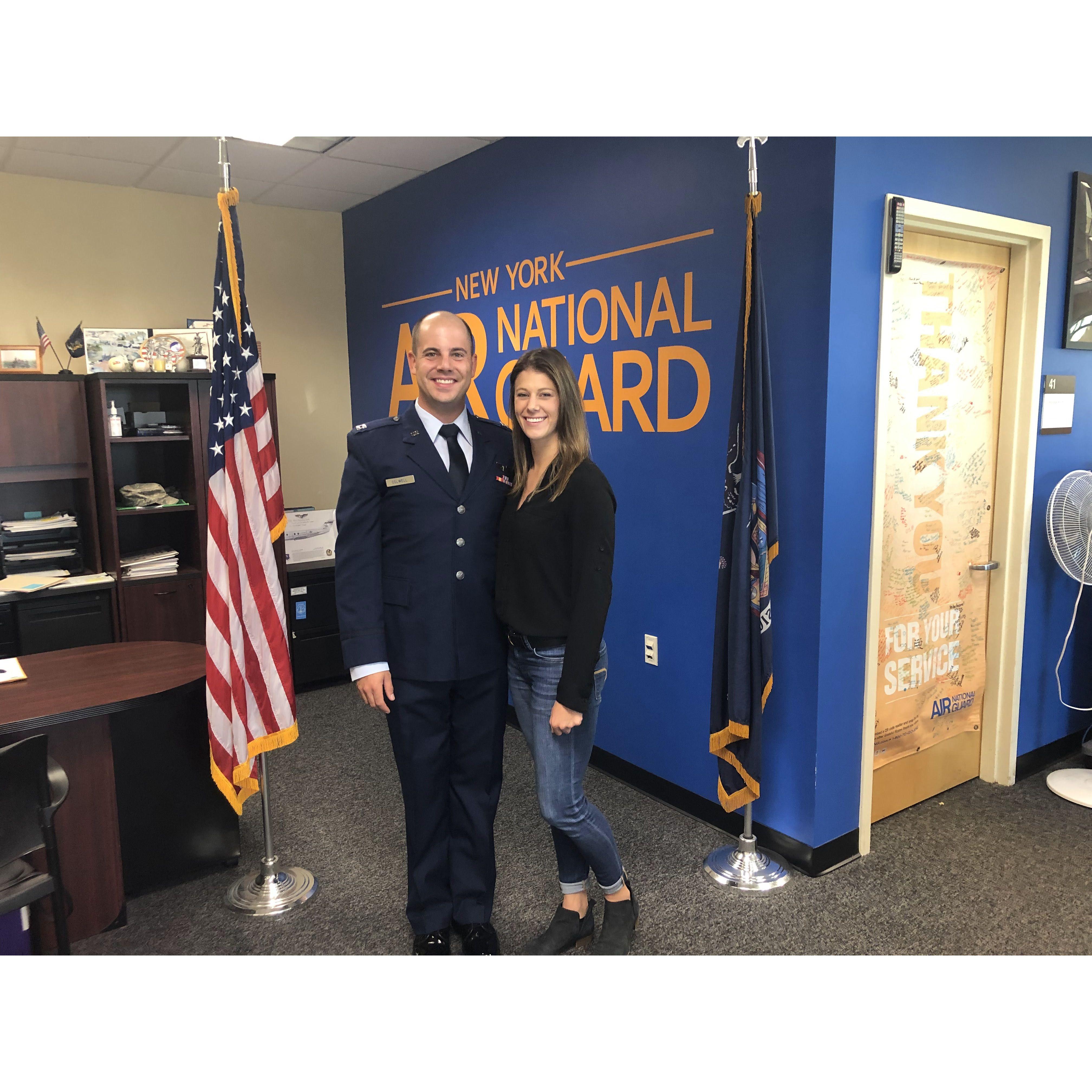 Chris swore Victoria in to the New York Air National Guard. September 2019