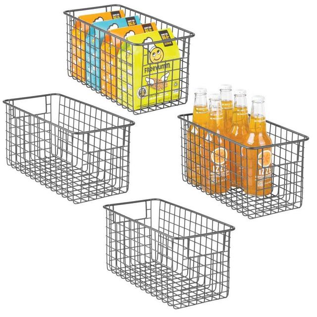 Farmhouse Decor Metal Wire Organizer - Graphite Gray