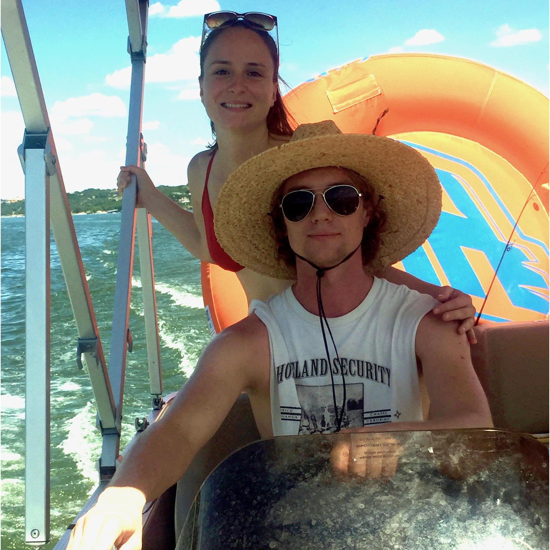 We had a blast renting a pontoon boat on Lake Travis to celebrate Lauren's visit to Austin