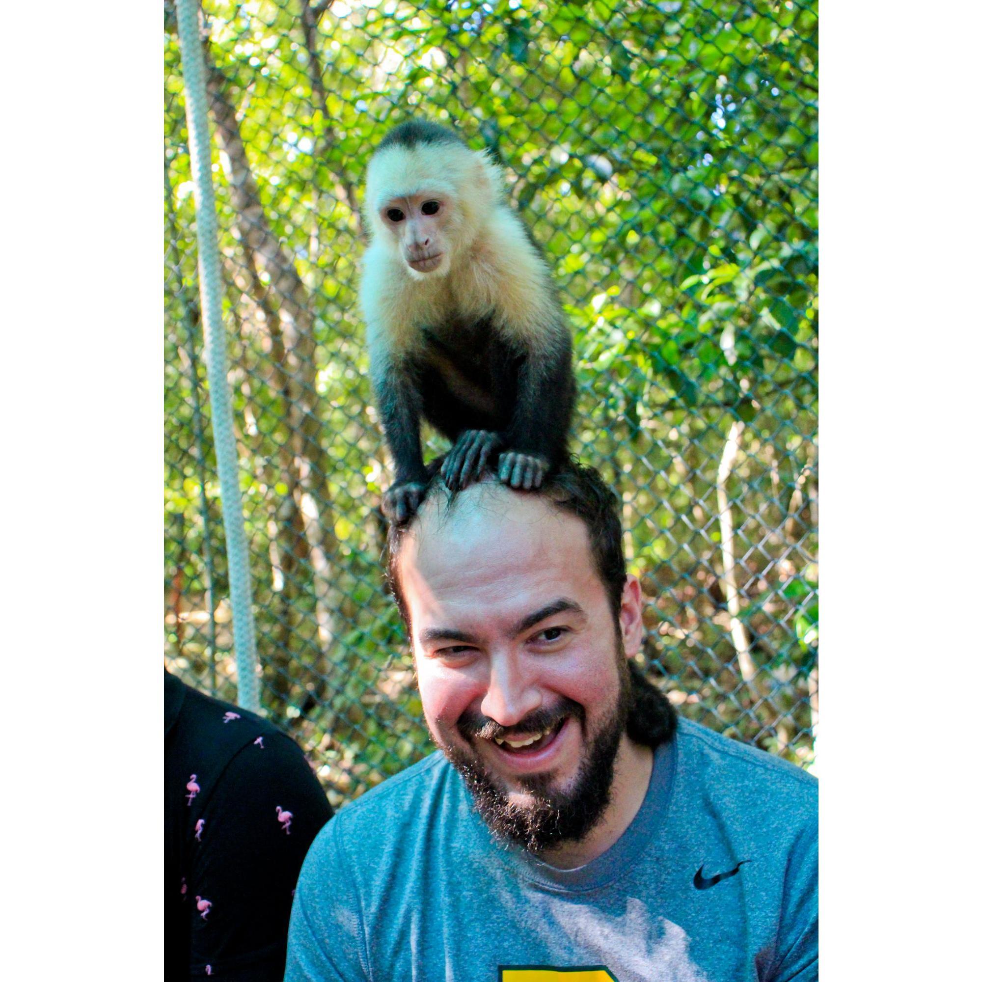 On our honeymoon, at the Akumal Monkey Sanctuary