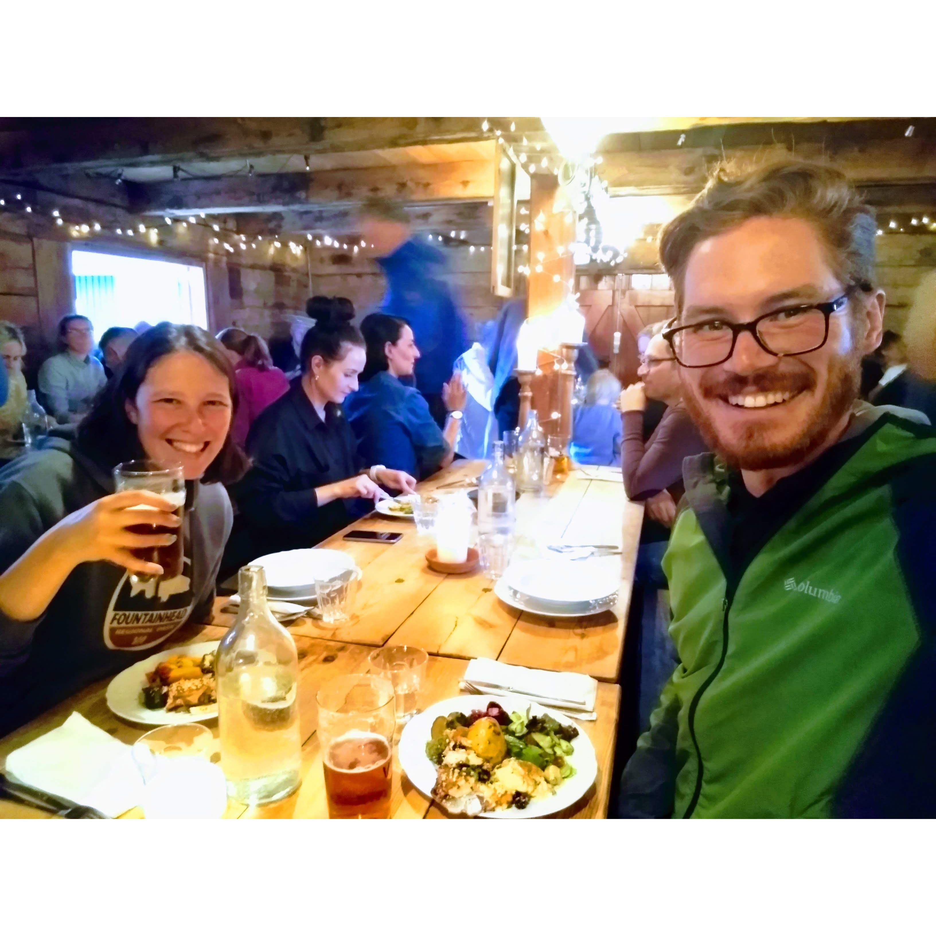 Dinner at Tjorhusid, Isafjordur, Iceland...proof of Josh eating fish!