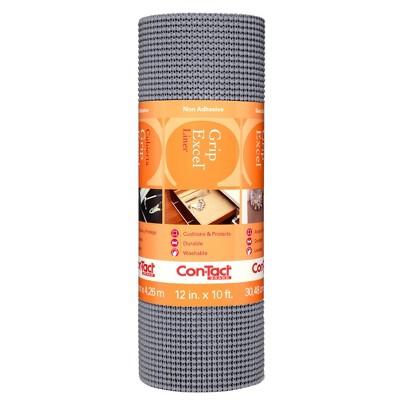Con-Tact Brand Grip Premium Non-Adhesive Shelf Liner Excel Grip Alloy Gray (12''x10')