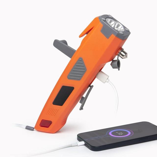 Emergency Tool LUXON 8-in-1 Car Safety Tool:Window Breaker,Seat Belt Cutter,LED Flashlight Rescue Tool USB Charger,SOS Light,Hand Cranking Charge,Magnetic,Siren Alarm for Vehicle Escape/Field Survival