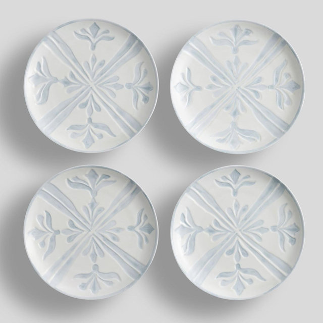 Chambray Tile Outdoor Melamine Salad Plates - Set of 4