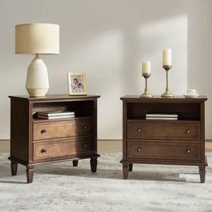 2-Drawer End Table (Set of 2) - Walnut