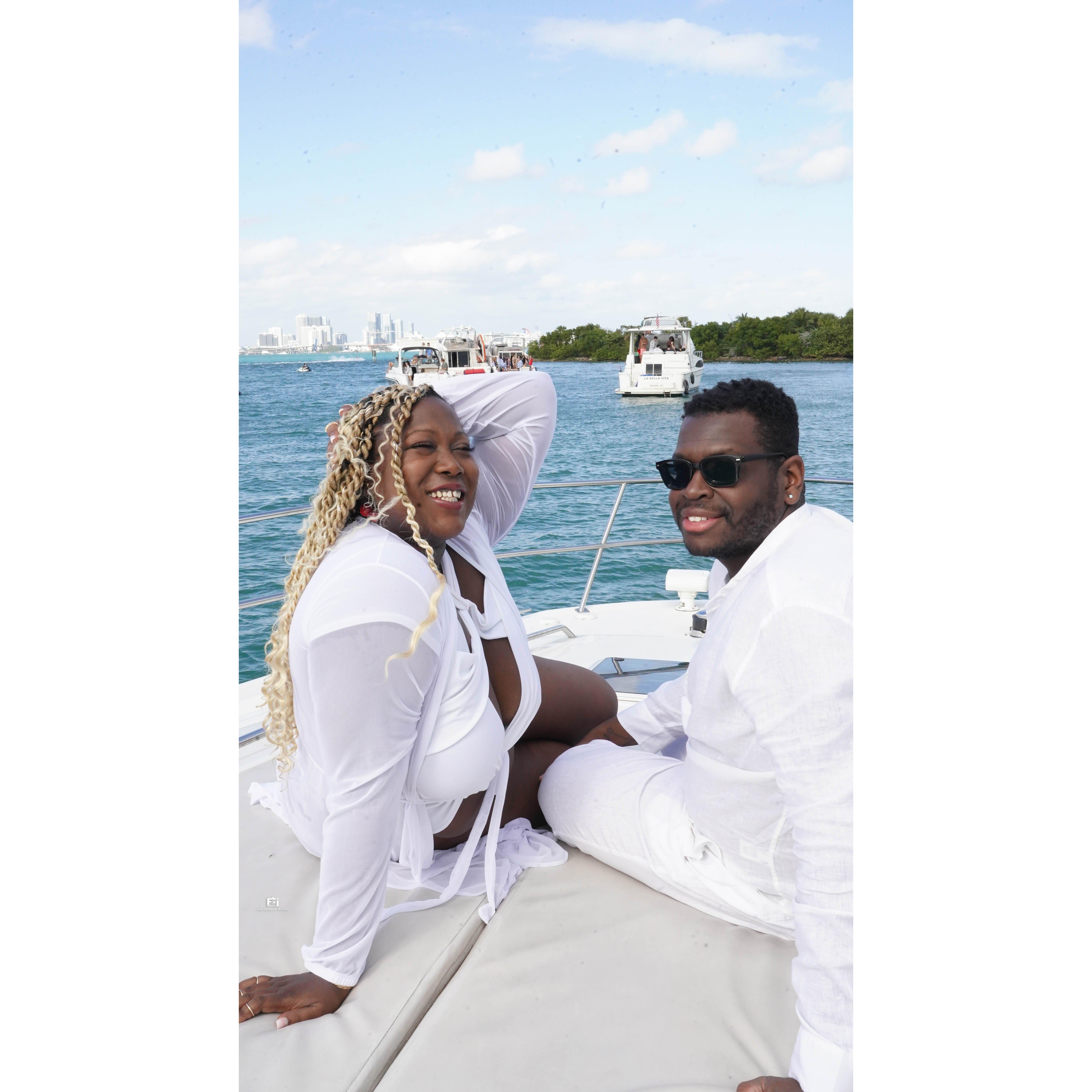 Here's an off guard from our all-white Miami yacht shoot.
