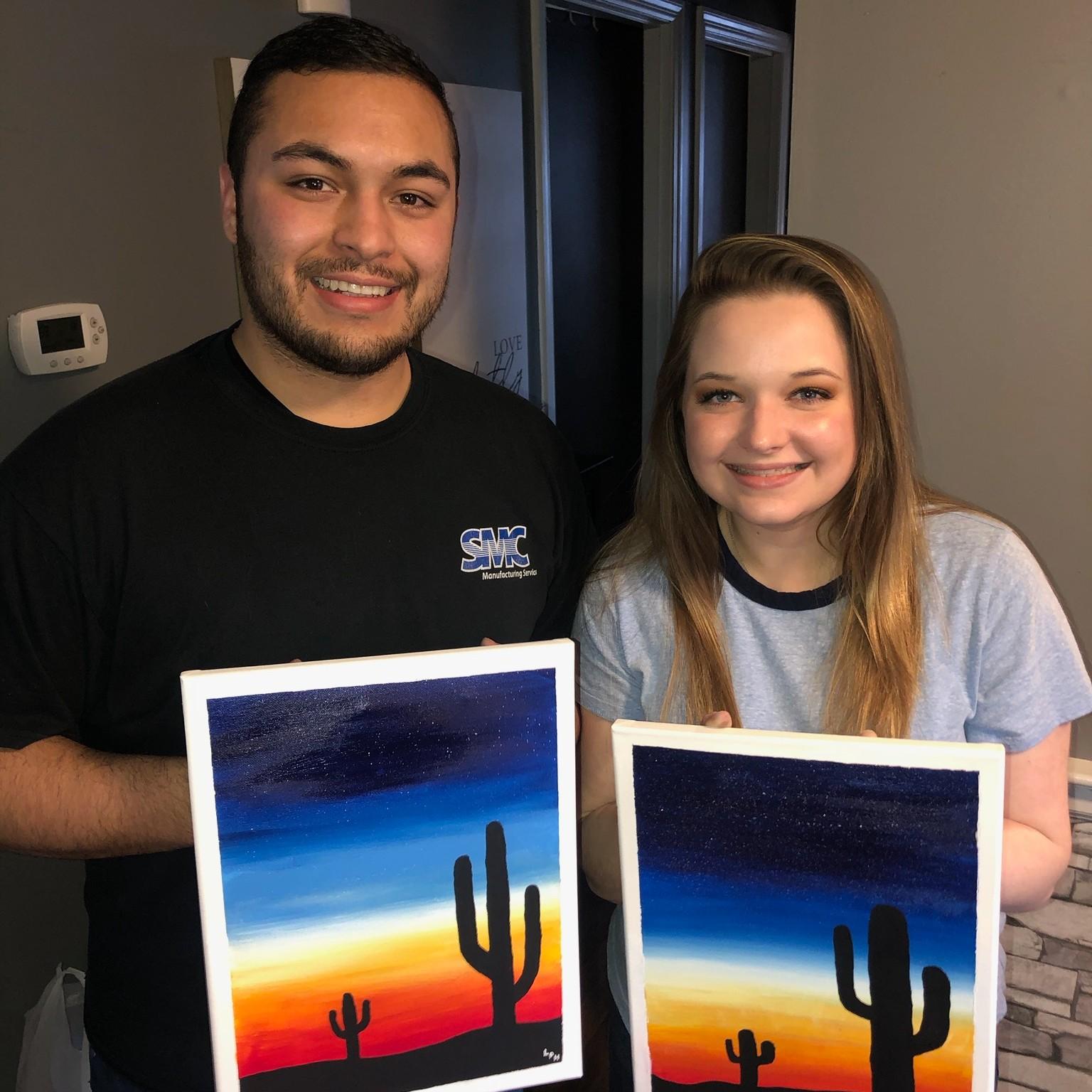 After our great experience at Painting with a twist, we discovered our passion for painting together and just had to try it again!
