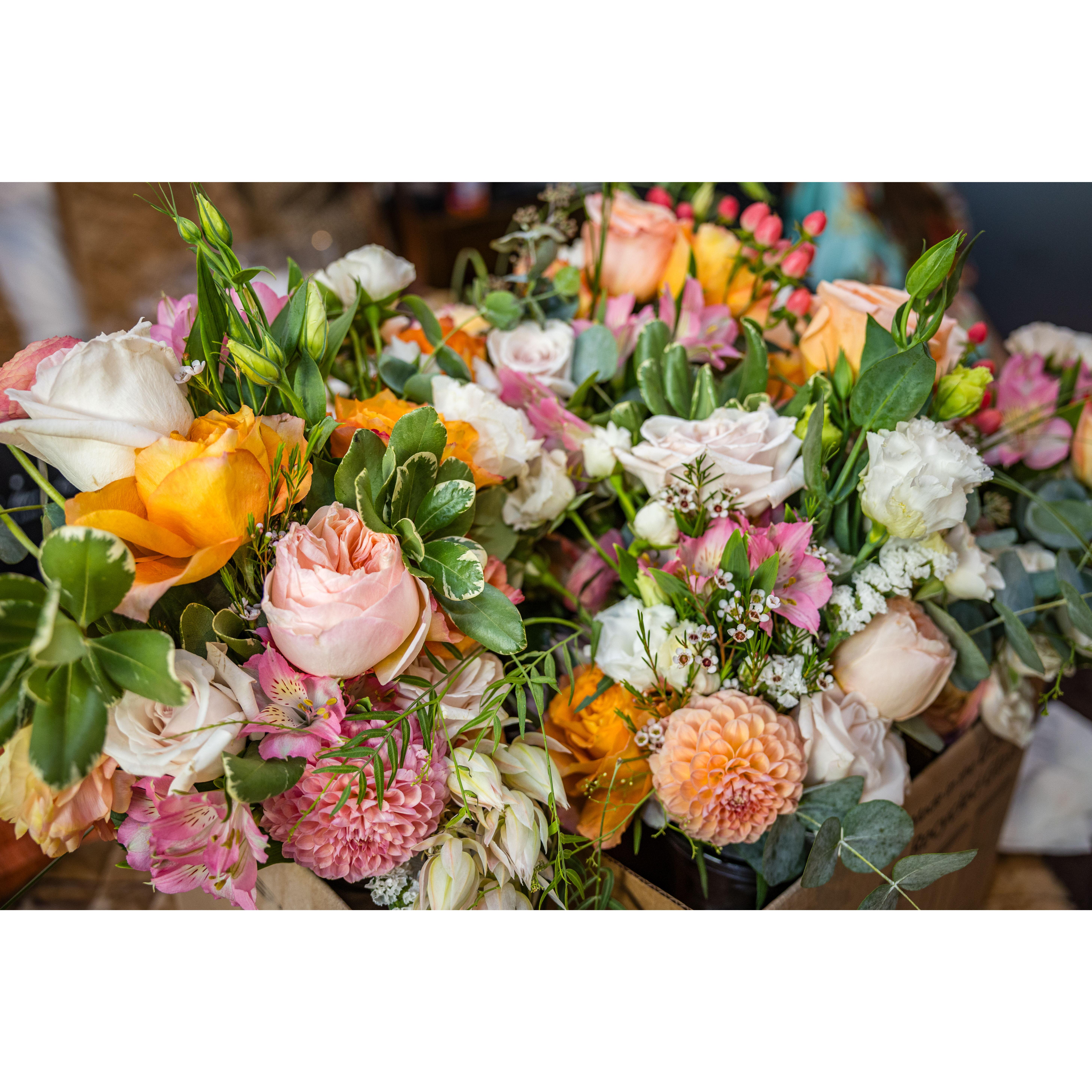 Some of our flowers, arranged by our Mahm.