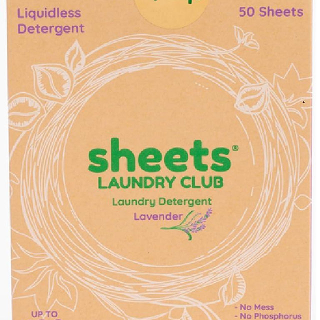 Sheets Laundry Club Laundry Detergent Sheets, 100 Loads - Lavender Scent, Eco-Friendly, Quick-Dissolving Formula, Hypoallergenic, Septic Safe, Plastic-Free Packaging - 50 Sheets