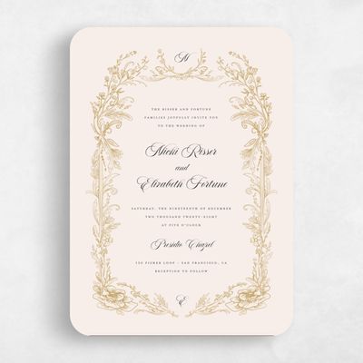 Dijon, Beige Wedding Invitation - Leonid Portrait