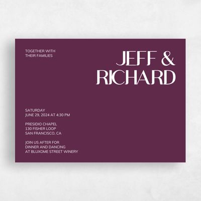 Plum, Purple Wedding Invitation - Millsboro Landscape