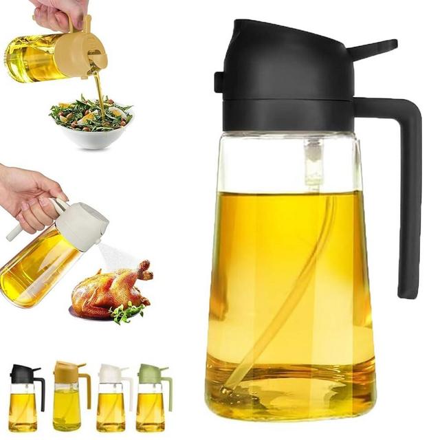 ZMPDJG 2024 New Oil Dispenser for Kitchen Spray, 2 In 1 Oil Dispenser And Oil Sprayer, Oil Dispenser Bottle for Kitchen, Cooking Oil Dispenser Sprayer, Oil Dispenser and Sprayer for Kitchen (Black)