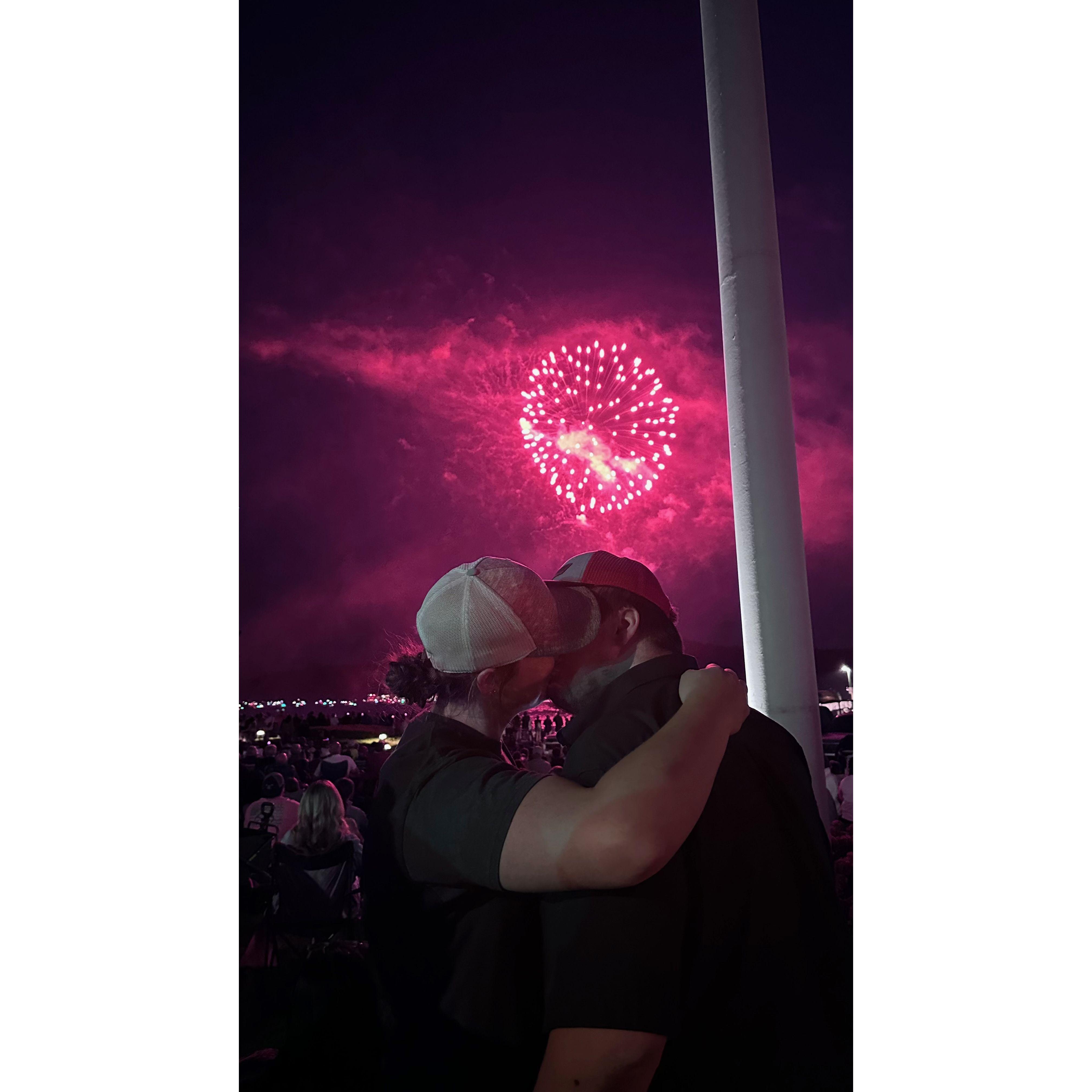 July 4, 2023 - Our first Fourth of July! I couldn't wait to kiss him under the fireworks!