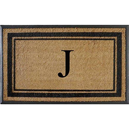First Impressions Markham Border Double Door, Doormat, Monogrammed J, X-Large, 30"X48"