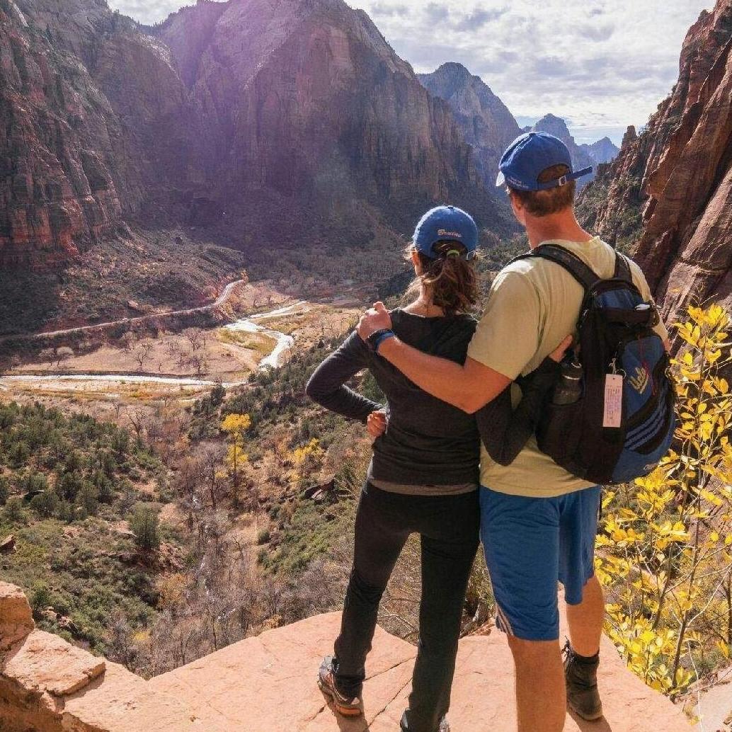 After a gorgeous hike in Utah, we enjoyed the vista while we caught our breath. Photo credit to Joel Williams for capturing such a great candid shot.