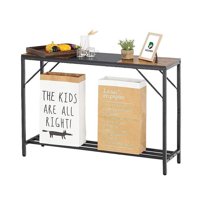 DAELIFKER Entryway Table, Narrow Console Table with Shelf, 42" Sofa Table Behind Couch, Skinny Entry Table for Hallway, Living Room, Bedroom, Foyer, Corridor (Rustic Brown)