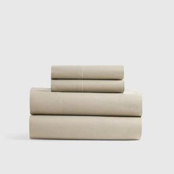 Classic Organic Percale Sheet Set in Toffee, Queen Size