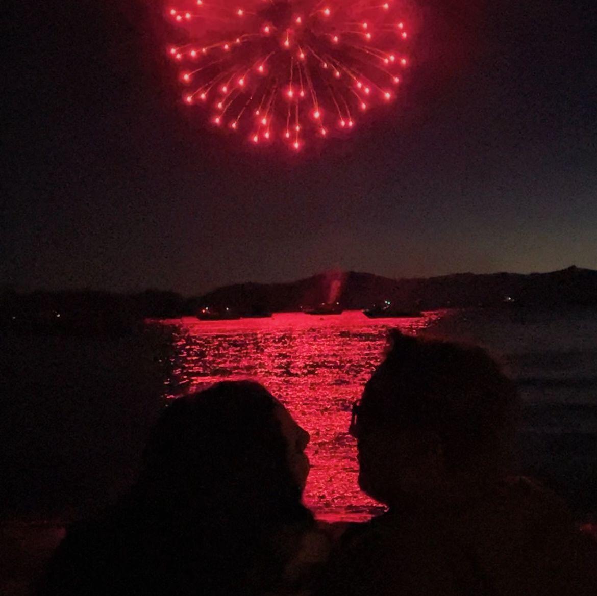 Fireworks over Lake Tahoe.