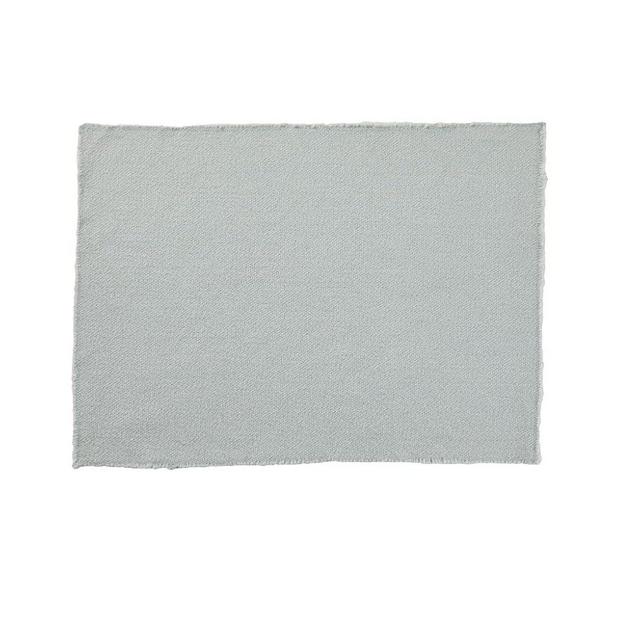 Tableau Sasha Fringe Mist Light Blue Placemat 6 Piece Set - 100% Cotton, Machine Washable Placemats, Kitchen Place Mats, Dining Table Mats, Ideal for Birthday, Wedding, Christmas, Thanksgiving Dinner