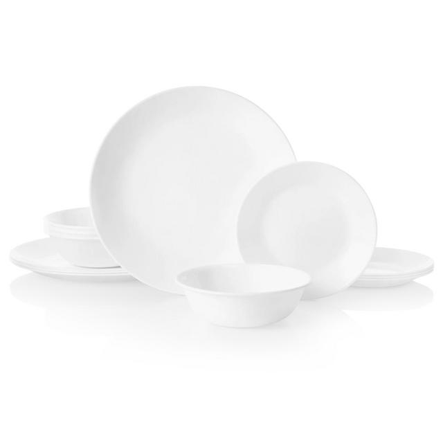 Corelle®Winter Frost White 12-piece Dinnerware Set, Service for 4