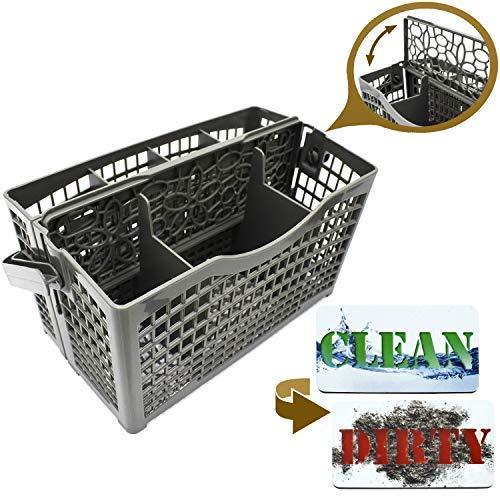 Dishwasher Silverware Replacement Basket Universal - Clean Dirty Magnet Sign - Utensil/Cutlery Holder - Fits Bosch, Maytag, Kenmore, Whirlpool, KitchenAid, LG, Samsung, Frigidaire, GE