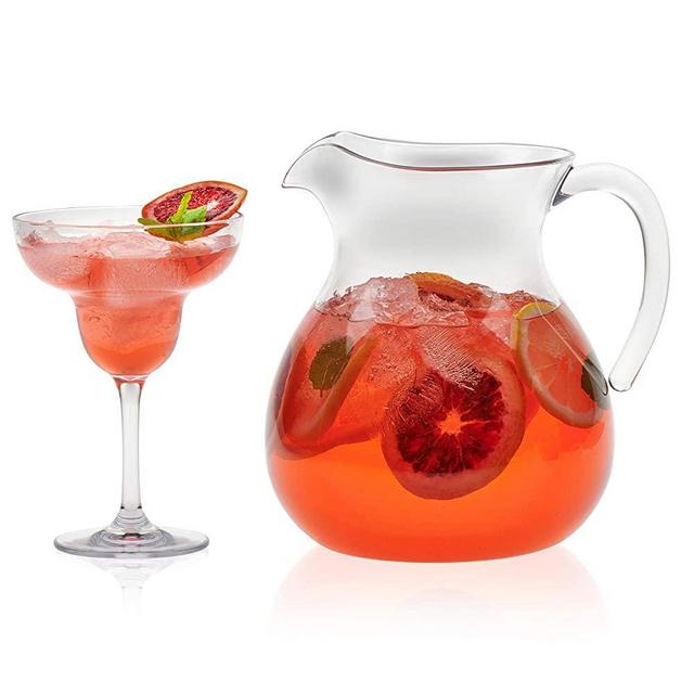 Libbey Indoors Out Break-Resistant Margarita Entertaining Set with 6 Margarita Glasses and Pitcher