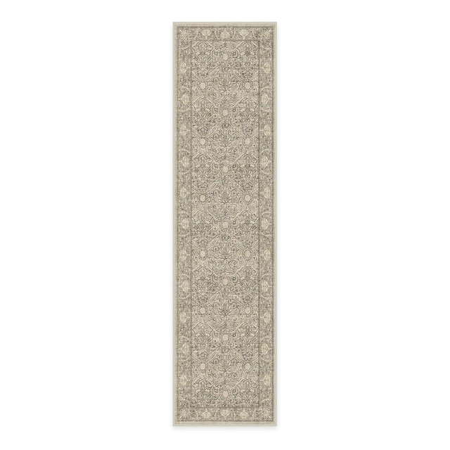 RUGGABLE x Morris & Co Runner Rug - Perfect Bohemian Washable Rug for Entryway Hallway Kitchen - Non-Slip, Child Friendly, Stain & Water Resistant - Montreal Natural Stone 2.5'x10' (Standard Pad)
