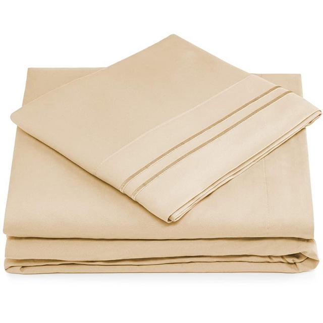 Cosy House Collection 1500 Series Full Size Bed Sheets - Cream Luxury Sheet Set - 4 Piece - Deep Pocket - Super Soft Hotel Bedding - Hypoallergenic, Cool & Wrinkle Resistant (Full, Cream)