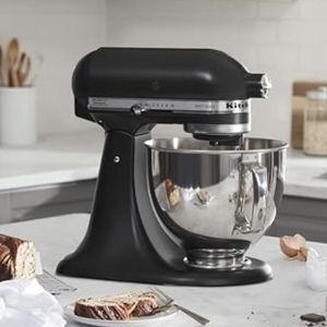KitchenAid Artisan Series 5 Quart Tilt Head Stand Mixer with Pouring Shield KSM150PS, Matte Black