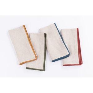CLARA DINNER NAPKIN SET (Set of 4), Brown/Dark Green/Navy/Red