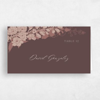 Brown Boho Wedding Place Card - Felce