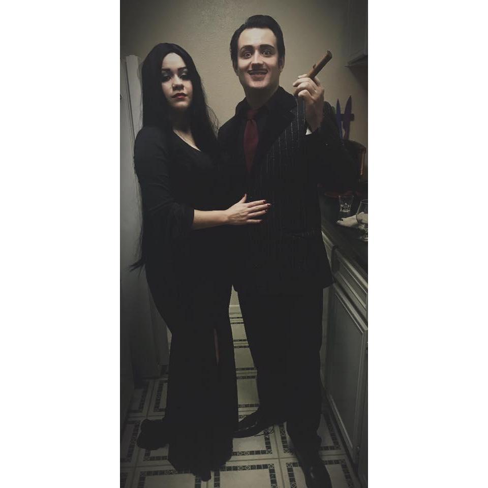 One of our favorite costumes, Morticia and Gomez Addams.