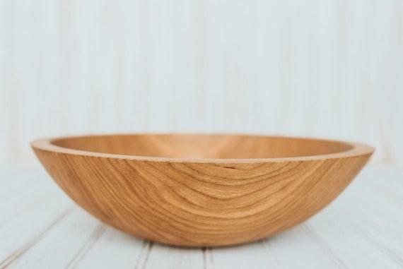 12" Solid Cherry Bowl, Wooden Bowl, Food Safe Wooden Bowl, Cherry Salad Bowl, Large Wood Bowl, Hardwood Bowl, Traditional Wood Bowl