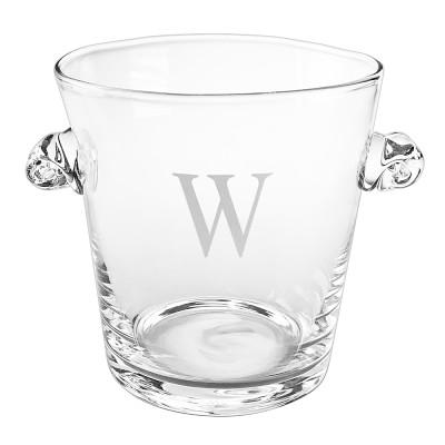 Monogrammed Glass Ice Bucket