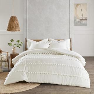 Leona 3-Piece Pom Pom Cotton Comforter Set