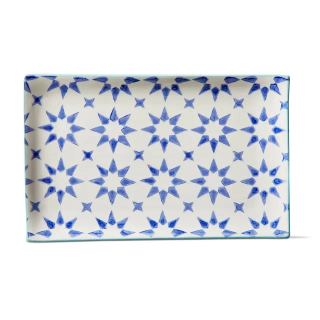 tag Star Platter Blue Stoneware Everyday Serving Tray Dishwasher Safe