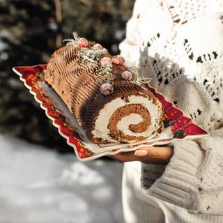 Toy's Fantasy Santa & Children Rectangular Cake Plate