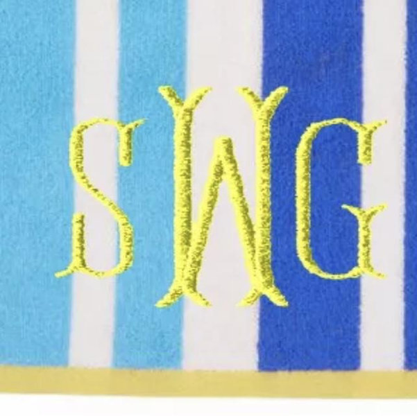 Seaside Beach Towel, Stripe (Add Monogram)